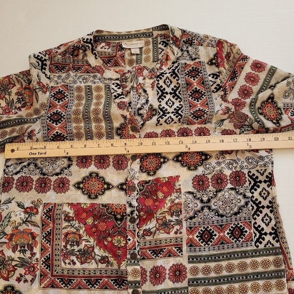 CB Established 1962 Floral Long Sleeve Blouse Sz S - Picture 7 of 10